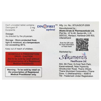 DINOFIRST 2 Tablet 15's - Contraception-Ora