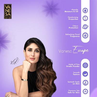 Vanesa Escape Talcum Powder 300 gm - Talcum Powders