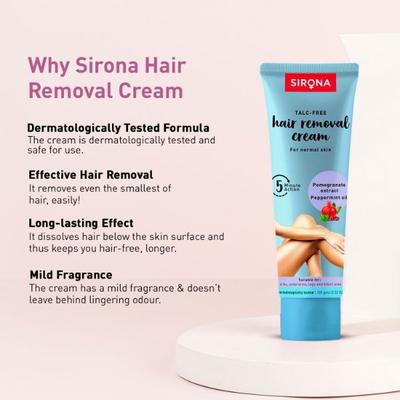 Sirona Talc-Free Hair Removal Cream for Normal Skin 100gm - Shaving & Hair Removal