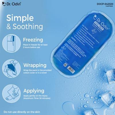 Dr. Odin Reusable Oval Cold Pack for Pain Relief with Washable Cotton Cover and Adjustable 1's - Hot Pack/Ice Bag
