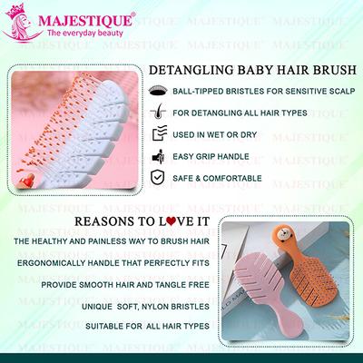 Majestique Detangling Baby Hair Brush, Detangling Brush for Baby Kids, Women - Color May Vary 1's - Hair Brushes