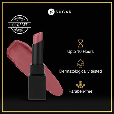 SUGAR Cosmetics Nothing Else Matter Longwear Lipstick - 13 Rose Job (Rose Mauve) 3.2 gm - Lipsticks