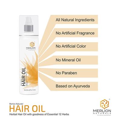 Merlion Naturals Herbal Hair Oil 200 ml - Hair Oils
