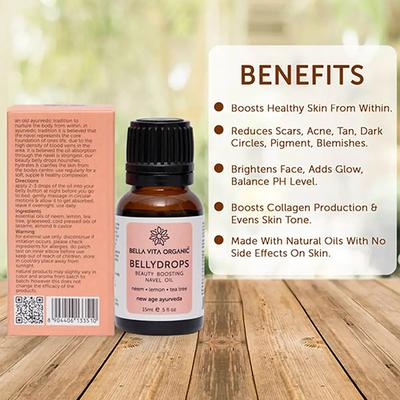Bella Vita Organic Belly Drops Ayurvedic Navel Oil 15 ml - Massage Oils