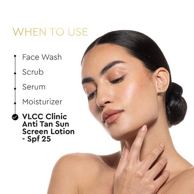 VLCC Clinic Anti Tan Sun Screen Lotion - Spf 25 100 gm - Face Sunscreen