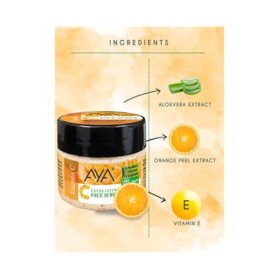 Aya Activated Charcoal Exfoliating Face Scrub, No Paraben, No Silicone, No Sulphate 25 ml - Scrubs & Exfoliants
