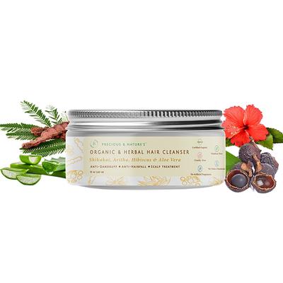 Precious & Nature's Organic Herbal Hair cleanser for Anti Dandruff and Hair fall control 75gm - Sachet/Shampoo
