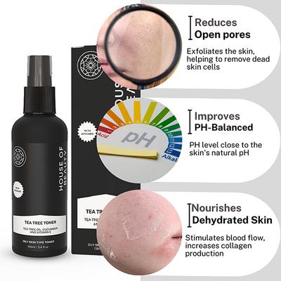 House of Beauty Tea Tree+Avocado Toner-Oily, Combination & Sensitive & Acne Prone Skin 100ml - Toners