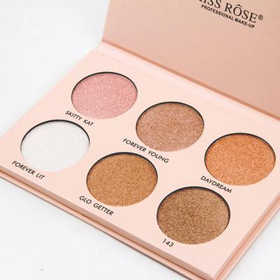 Miss Rose 6 Color Shimmery Highlighter Glow Palette 7003 - 038 20 gm - Face Palettes