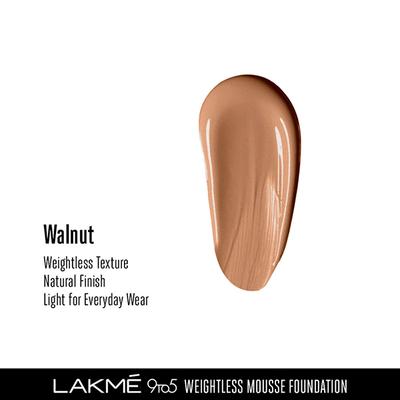 Lakme 9To5 Weightless Mousse Foundation Walnut 25 Gm - Foundation