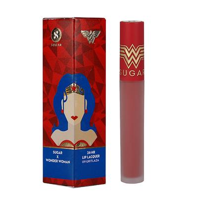 SUGAR Cosmetics X Wonder Woman 24 - Hr Lip Lacquer - 09 Gritlaza 3.5 ml - Lipsticks