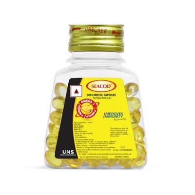 Seacod Cod Liver Oil Capsules 100's - Omega Fish Oil Fatty Acids