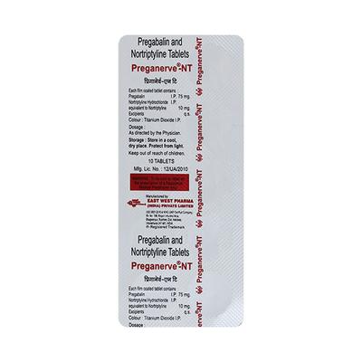 Preganerve NT Tablet 10'S - Neuropathic Pain-Dru