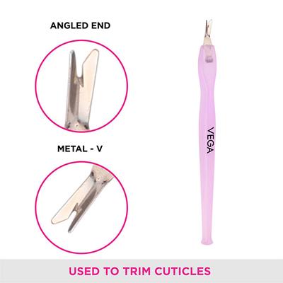 Vega Pumice Stone, Nail Brush, Cuticle Trimmer & Pusher, 3 Pieces (VCP-04) 1's - Bath Tools