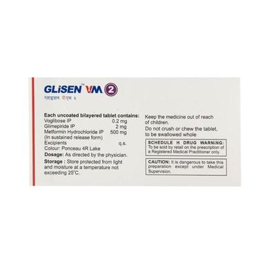 Glisen VM 2mg Tablet 10'S - Diabetes-Ant