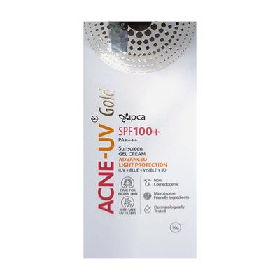 ACNE UV GOLD SPF 100+ PA++++ ADVANCED LIGHT PROTECTION UV+BLUE+VISIBLE +IR SUNSCREEN GEL Cream 50g - Sun Protectors-Emo