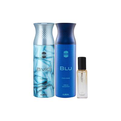 Ajmal Avid & Blu Deo & Aretha EDP Pack of 3 20 ml - Women Perfumes (Edt/Edp)