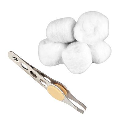 Vega Tweezer and Cotton Balls (VCP-06) 2's - Tweezers