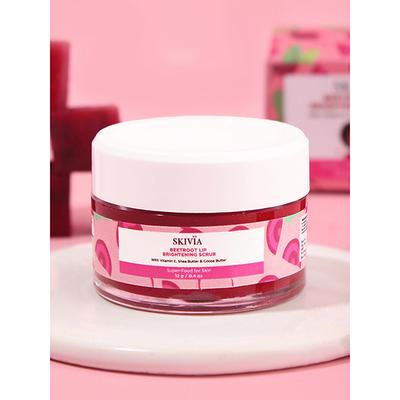 Skivia Beetroot Lip Brightening Scrub With Vitamin E & Shea Butter 12 gm - Lip Scrubs