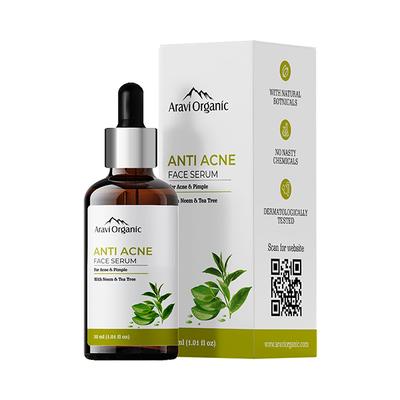 Aravi Organic Anti Acne Face Serum with Tea Tree and Neem 30 ml - Face Serum