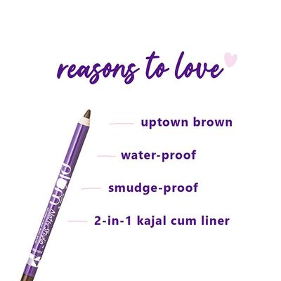 Plum NaturStudio All-Day-Wear Kohl Kajal Uptown Brown with FREE SHARPENER 1 gm - Kajal & Kohls