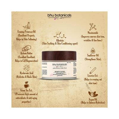 bhu botanicals Beauty Sleep Revitalizing Night Cream with Hyaluronic Acid Evening Primrose 50 gm - Night Cream