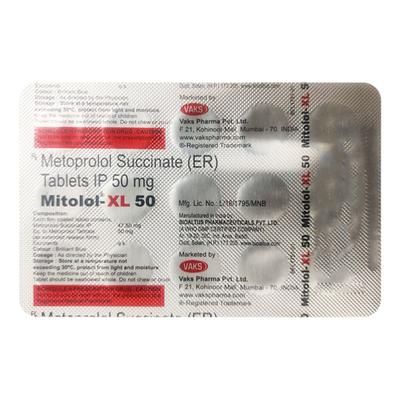 MITOLOL XL 50 Tablet 15's - Hypertension-Bet