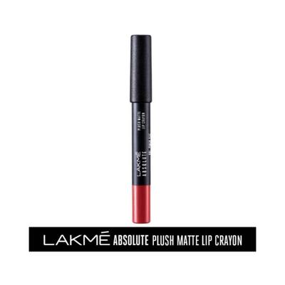 Lakme Absolute Plush Matte Lip Crayon 401 Peach Fizz 2.8 gm - Lipsticks
