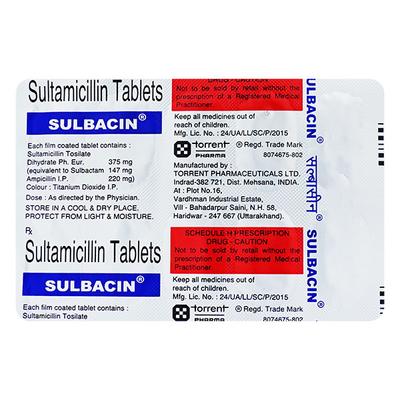 Sulbacin Tablet 10's - Bacterial Infections-Pen
