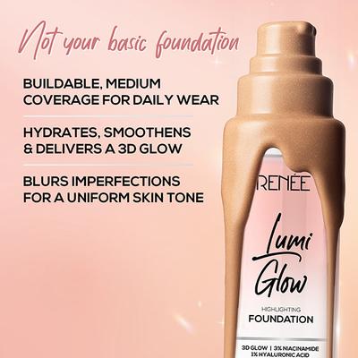 Renee Cosmetics Lumi Glow Highlighting Foundation Satin Ivory 30 ml - Foundation