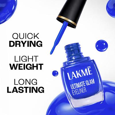 Lakme Ultimate Glam Eye Liner, Semi Matte, Blue, 9ml - Eyeliners