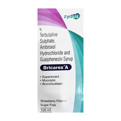 BRICAREX A SUGAR FREE STRAWBERRY FLAVOUR Syrup 100ml - Cough And Cold-Cou