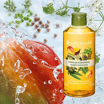 Yves Rocher Energizing Bath And Shower Gel Mango Coriander 400 ml - Shower Gels & Body Wash