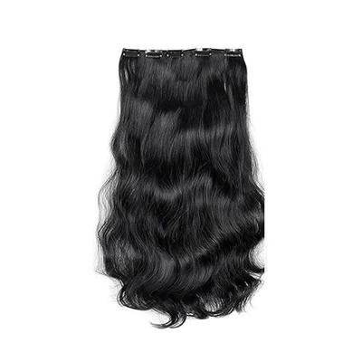 Bronson Professional Hair Extensions Out Curl 5 Clip-In 24 inch Natural Black No 3 1's - Hair Clips/Bands