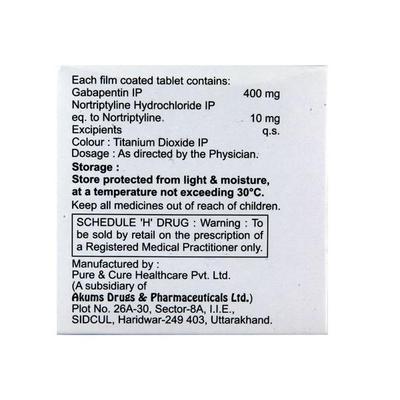 Laregab NT 400/10mg Tablet 10'S - Neuropathic Pain-Dru
