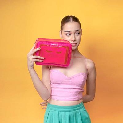 Colorbar Lips and Lashes Box Pouch - Neon Pink 240gm 1's - Makeup Pouches