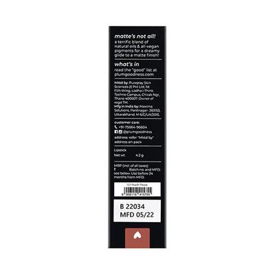 Plum Matterrific Lipstick Peach Please - 122 (Peachy Brown Nude) 4.2 gm - Lipsticks