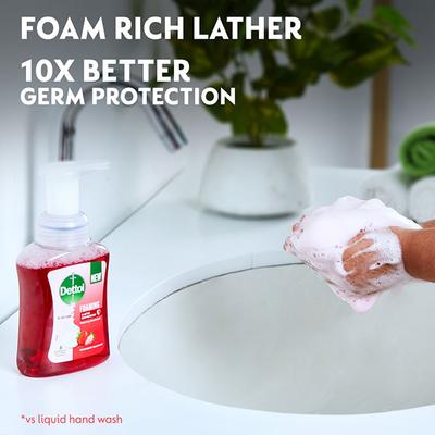 Dettol Foaming Handwash Combo - Strawberry (Pump 250 ml + Refill 200 ml) - Hand Wash & Soaps