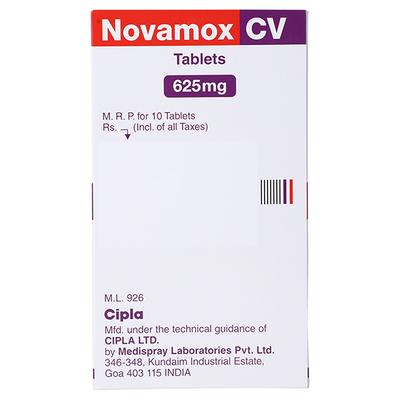 Novamox CV 625mg Tablet 10'S - Bacterial Infections-Pen