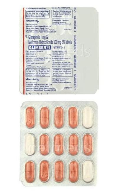 Glimser 1mg Tablet 15'S - Diabetes-Ant