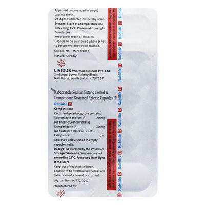 RABILIFE D Capsule 10's - Ulcer/Reflux/Flatulence-Aaa