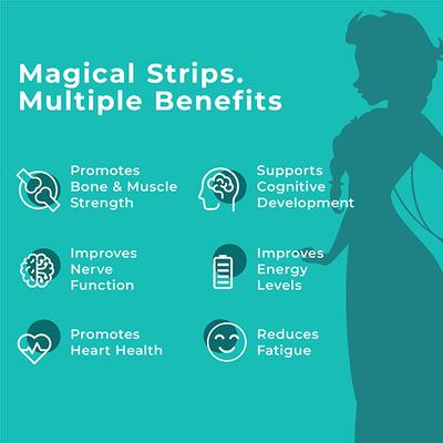 Wellbeing Nutrition Frozen Elsa Melts Kids Organic Vitamin B12 D3+K2 and Folate Bone and Immune Support and Energy (30 Strips) - Multi-Vitamins