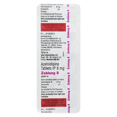 ZEBLONG 8 Tablet 10's - Hypertension-Oah