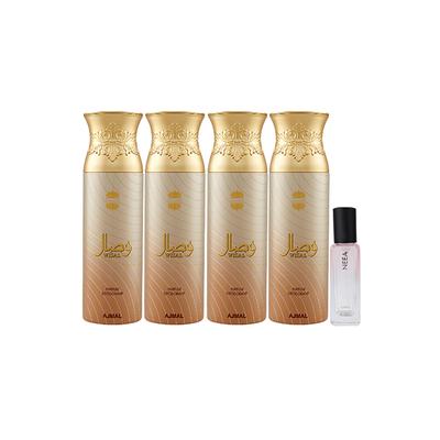 Ajmal 4 Wisal Deo & Neea EDP Pack of 5 20 ml - Women Perfumes (Edt/Edp)
