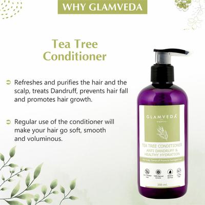 Glamveda Anti Dandruff and Healthy Hydration Tea Tree Conditioner 300 ml - Conditioners
