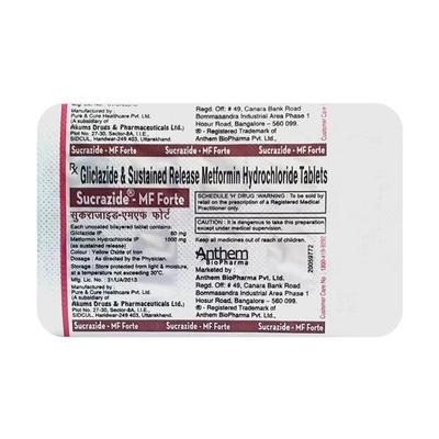 Sucrazide MF Forte Tablet 10'S - Diabetes-Ant