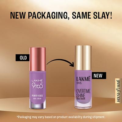 Lakme 9 To 5 Primer + Gloss Nail Color Lilac Link 6 Ml - Nail Polish