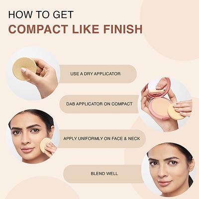 Lakme 9to5 Unreal Dual Cover Pressed Powder, 2 In 1 Compact + Foundation, 30 Cinnamon, 9 gm - Compact Powder