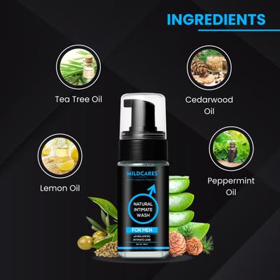 Mildcares Natural Intimate Foaming Wash For Men 100 ml - Intimate Hygiene