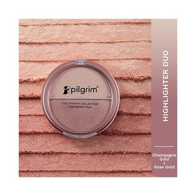 Pilgrim Highlighter Duo lightweight & Long Lasting Highly-Pigmented Powder Champagne Gold & Rose Gold - 01 11 g - Highlighters & Illuminators